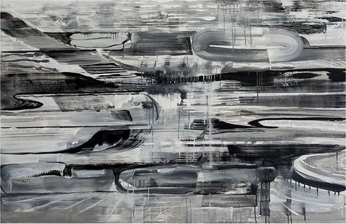 black and white landscape