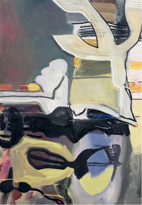 composition in yellow, grey and black