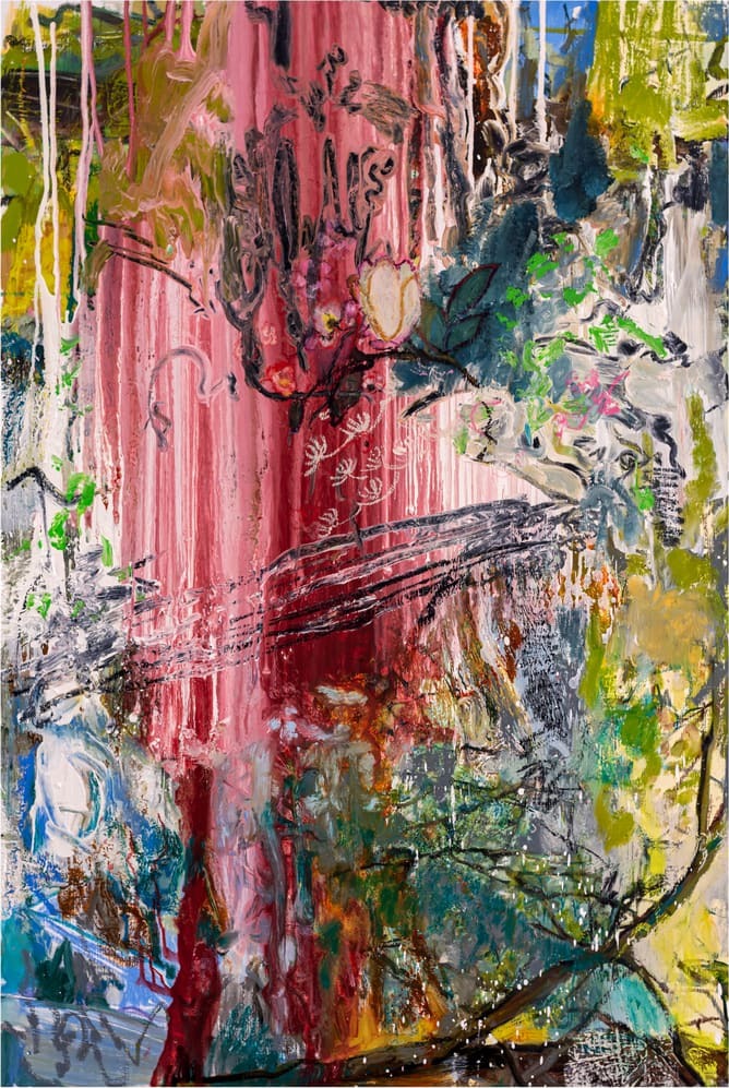 landscape. blossom rain